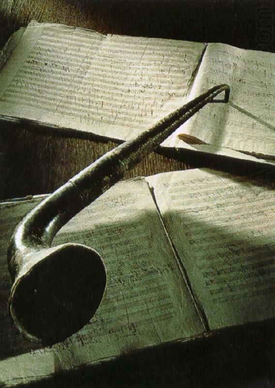 robert schumann beethoven s ear trumpet lying on the manuscript of his eroica symphony oil painting picture